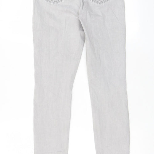 Denim & Co. Womens Grey Cotton Skinny Jeans Size 10 L28 in Regular Zip - Pockets