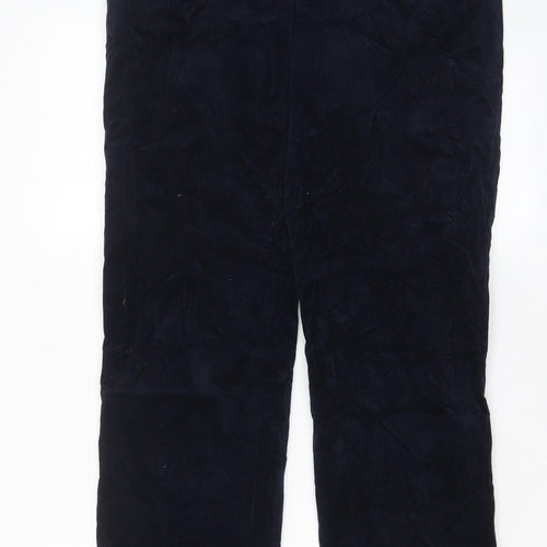 Robell Womens Blue Cotton Trousers Size 16 L31 in Regular - Elasticated Waist
