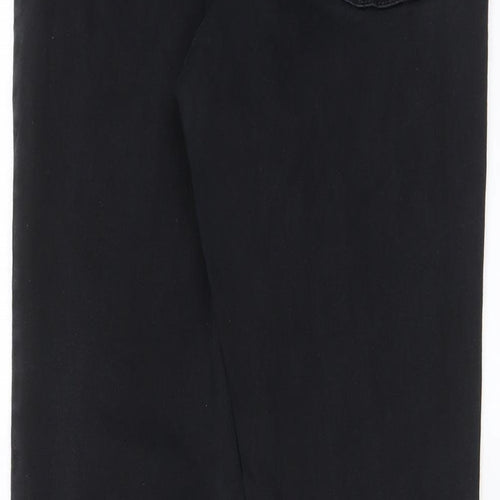 Marks and Spencer Womens Black Cotton Skinny Jeans Size 14 L29 in Slim Zip - Pockets