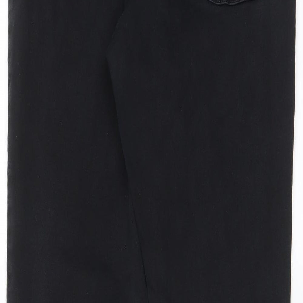 Marks and Spencer Womens Black Cotton Skinny Jeans Size 14 L29 in Slim Zip - Pockets