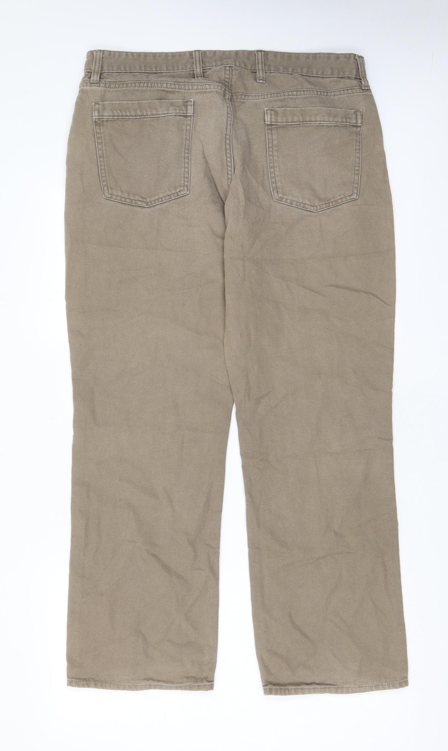 Gap Mens Beige Cotton Straight Jeans Size 36 in L32 in Regular Zip - Pockets