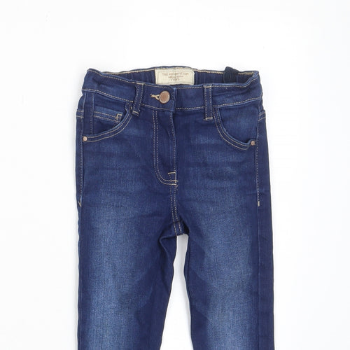 NEXT Boys Blue Cotton Skinny Jeans Size 4 Years Regular Zip - Pockets, Adjustable Waist