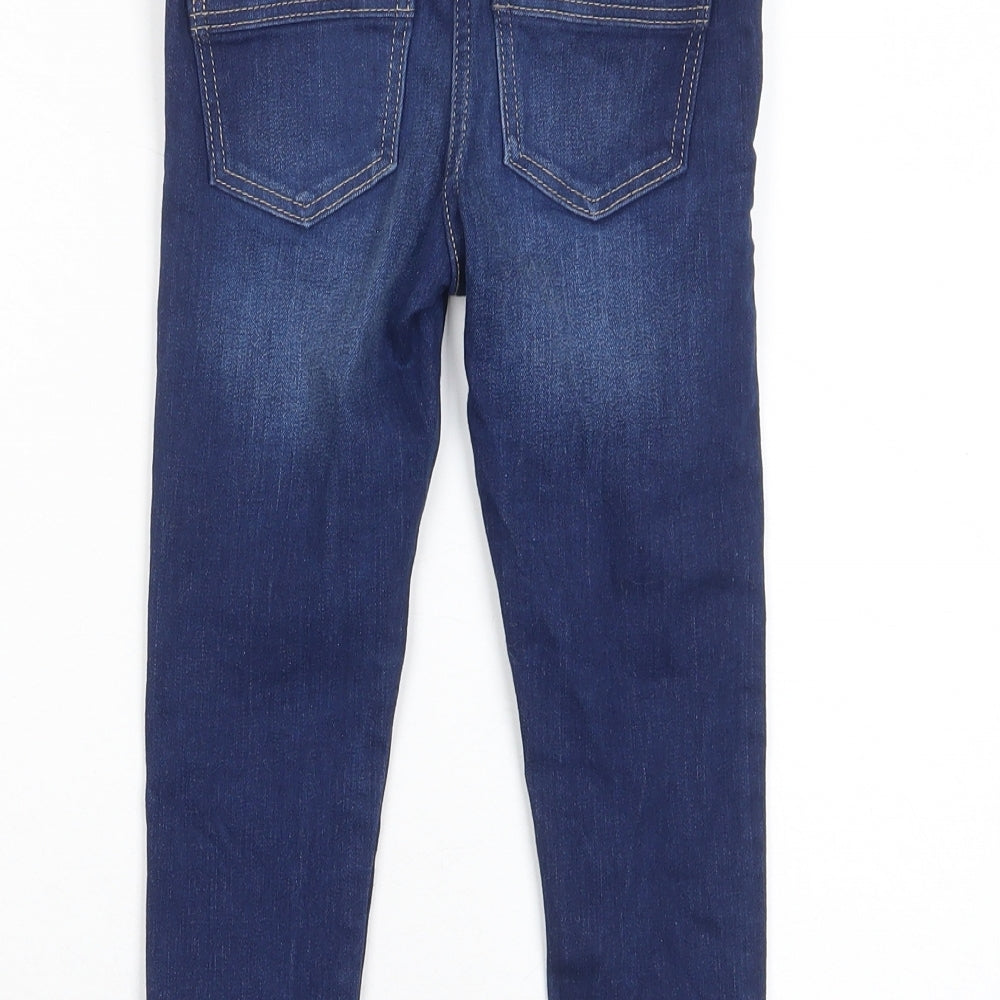 NEXT Boys Blue Cotton Skinny Jeans Size 4 Years Regular Zip - Pockets, Adjustable Waist