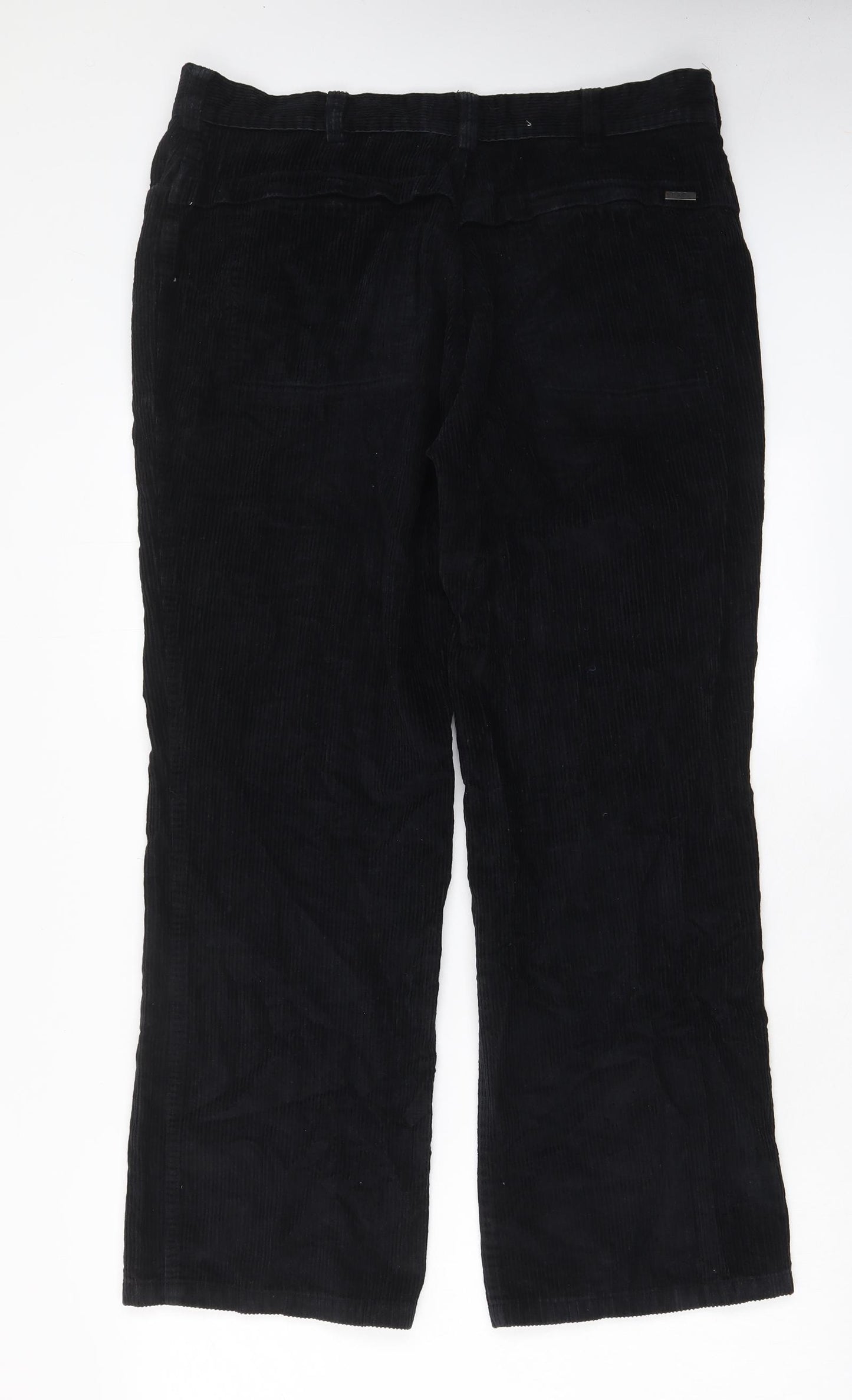 NEXT Mens Black Cotton Trousers Size 36 in L29 in Regular Zip - Pockets