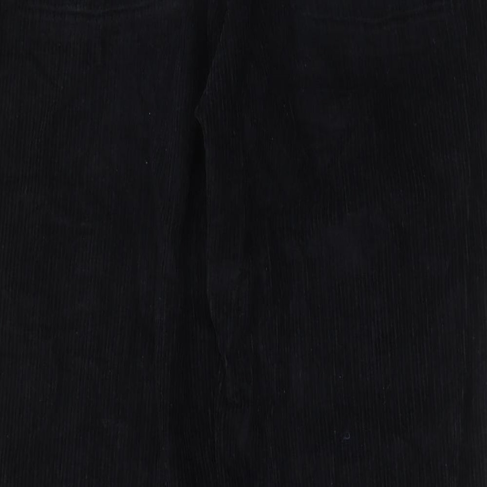 NEXT Mens Black Cotton Trousers Size 36 in L29 in Regular Zip - Pockets