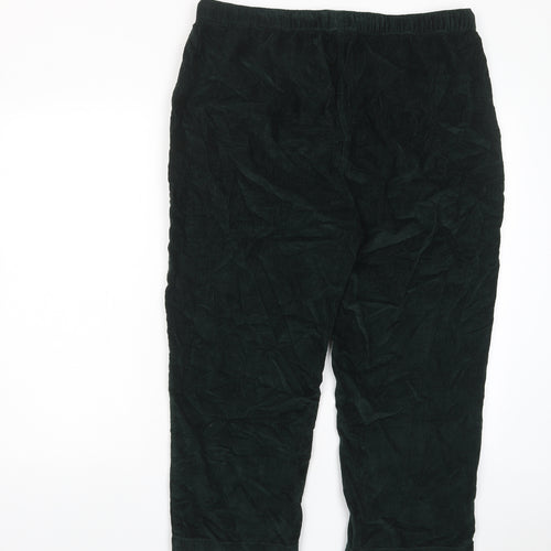 EWM Womens Green Cotton Cropped Trousers Size 18 L24 in Regular Drawstring - Pockets