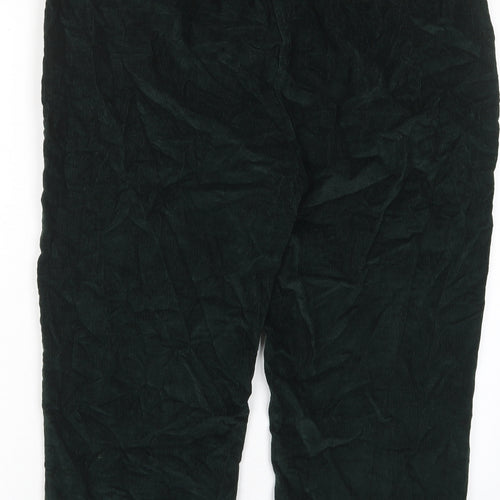 EWM Womens Green Cotton Cropped Trousers Size 18 L24 in Regular Drawstring - Pockets