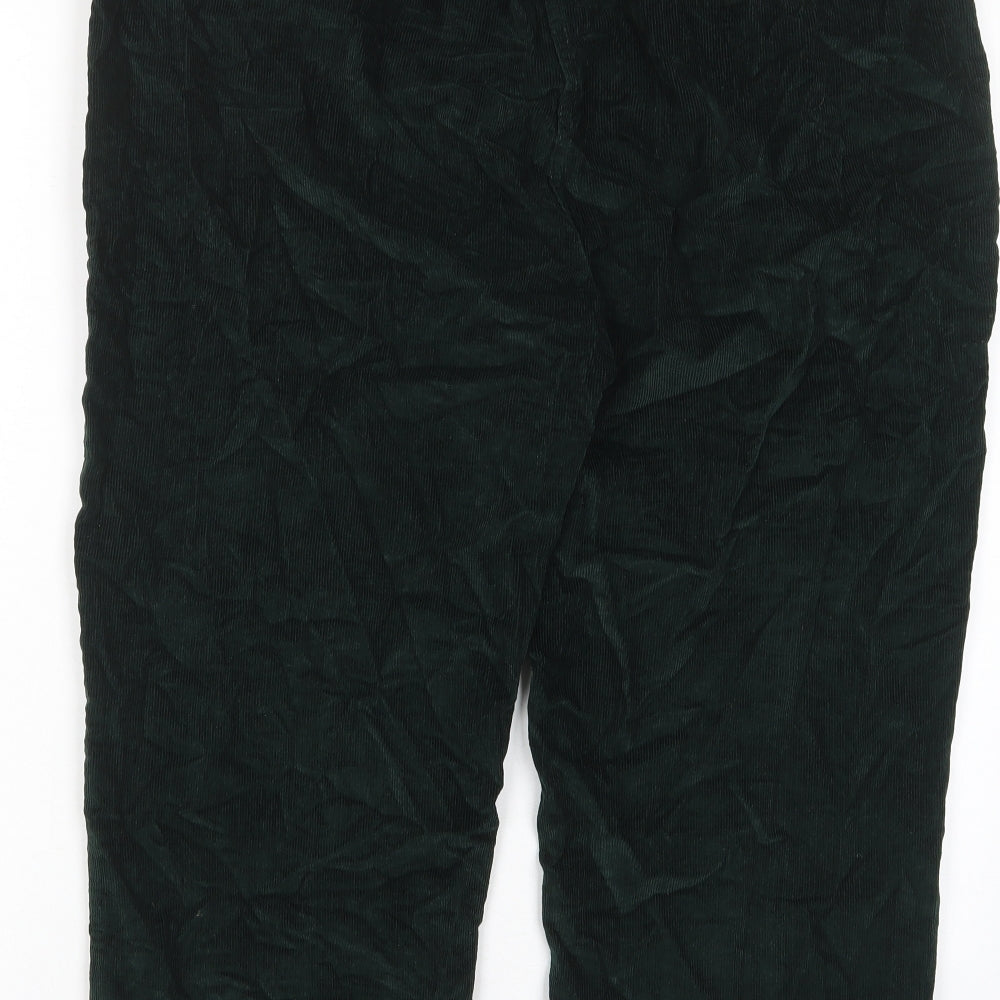 EWM Womens Green Cotton Cropped Trousers Size 18 L24 in Regular Drawstring - Pockets