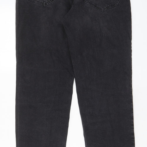 Denim & Co. Mens Black Cotton Straight Jeans Size 32 in L30 in Relaxed Button - Pockets