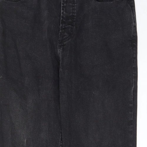 Denim & Co. Mens Black Cotton Straight Jeans Size 32 in L30 in Relaxed Button - Pockets