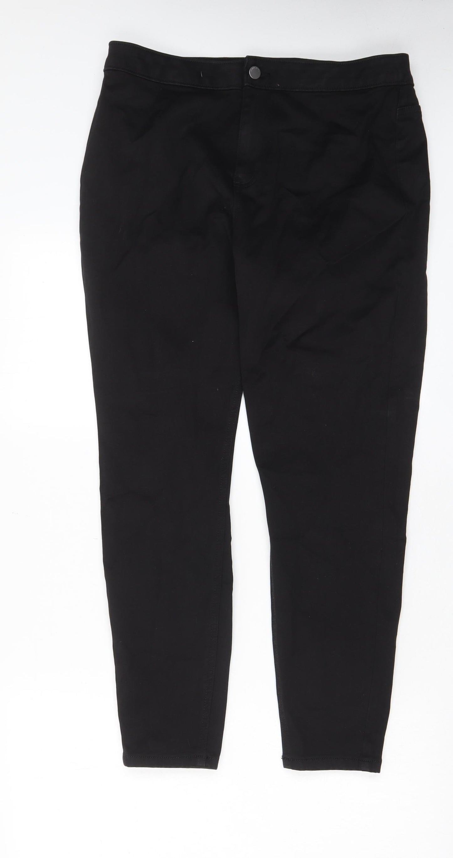TU Womens Blue Cotton Skinny Jeans Size 18 L26 in Regular Zip - Pockets