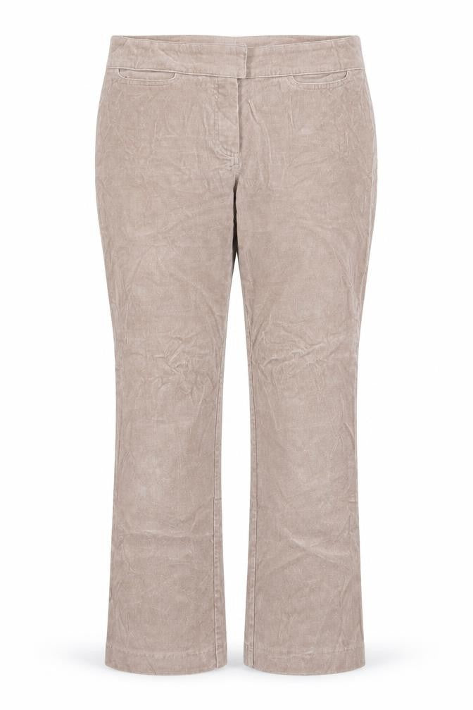 C.M.D Womens Beige Cotton Trousers Size 14 L25 in Regular Hook & Eye - Pockets