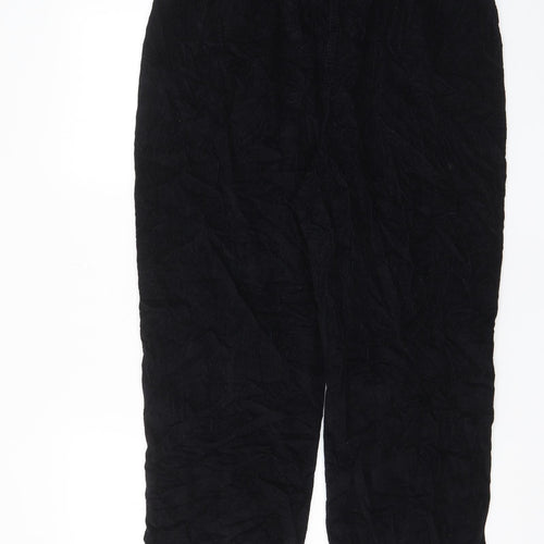 EWM Womens Blue Cotton Trousers Size 18 L26 in Regular Drawstring - Elasticated Waist