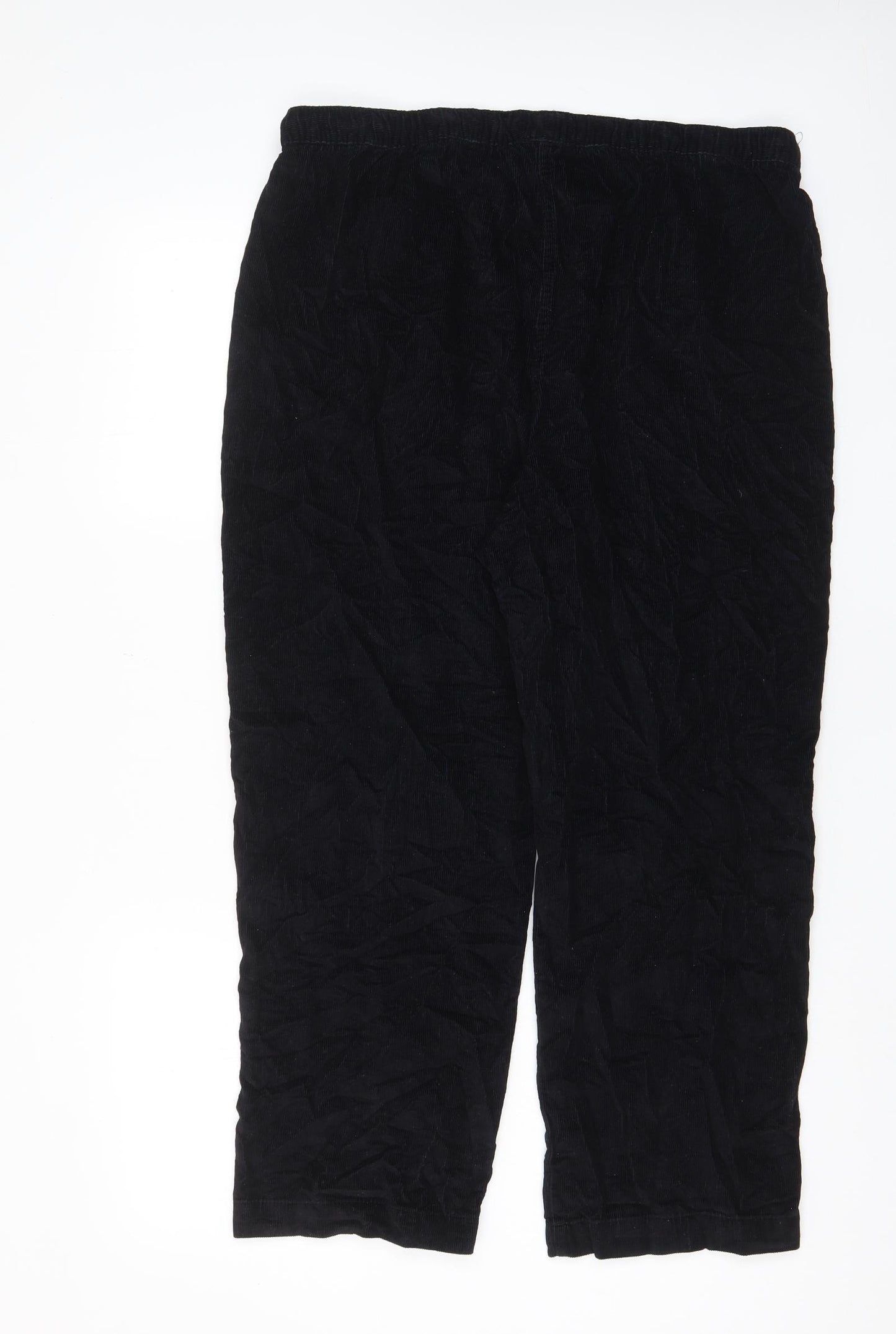 EWM Womens Blue Cotton Trousers Size 18 L26 in Regular Drawstring - Elasticated Waist