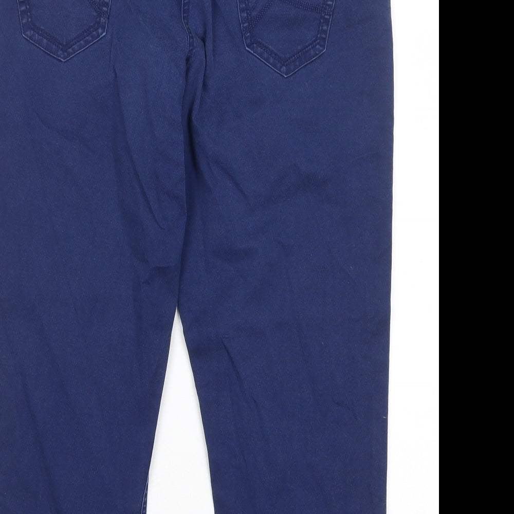 George Womens Blue Cotton Cropped Jeans Size 14 L22 in Regular Zip - Pockets