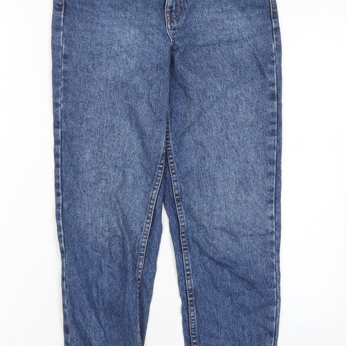 Topshop Womens Blue Cotton Straight Jeans Size 25 in L30 in Regular Zip - Pockets