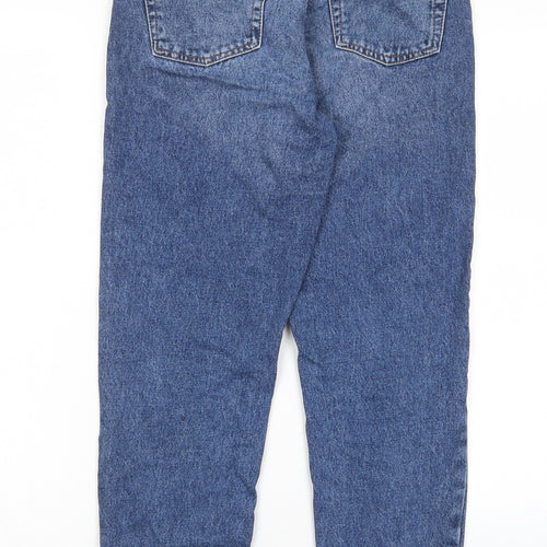 Topshop Womens Blue Cotton Straight Jeans Size 25 in L30 in Regular Zip - Pockets