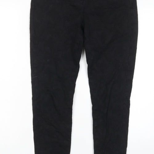 Indigo Womens Black Geometric Cotton Skinny Jeans Size 10 L28 in Regular Zip - Pockets, Embroided