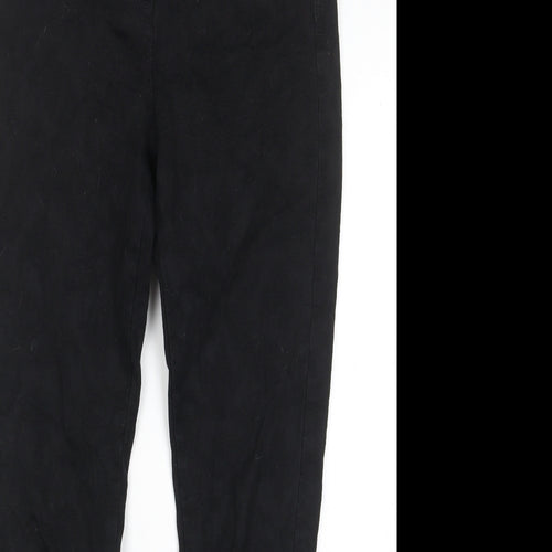 Indigo Womens Black Geometric Cotton Skinny Jeans Size 10 L28 in Regular Zip - Pockets, Embroided