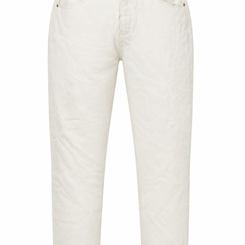 Denim & Co. Womens Ivory Cotton Straight Jeans Size 16 L29 in Regular Zip - Pockets