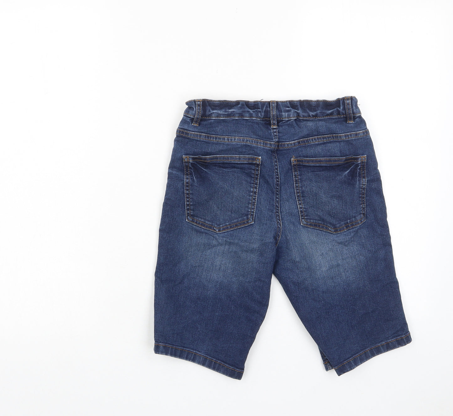 NEXT Boys Blue Cotton Bermuda Shorts Size 10 Years Regular Zip - Pockets, Adjustable waist