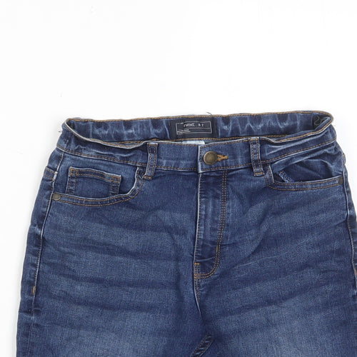 NEXT Boys Blue Cotton Bermuda Shorts Size 10 Years Regular Zip - Pockets, Adjustable waist