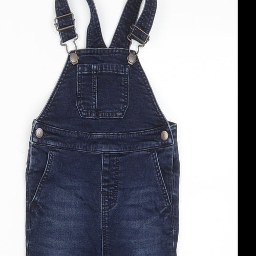 NEXT Baby Blue Cotton Dungaree One-Piece Size 18-24 Months Button - Pockets
