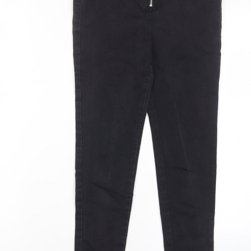 Denim & Co. Girls Grey Cotton Skinny Jeans Size 12-13 Years L26 in Regular Zip - Pockets, Adjustable Waist