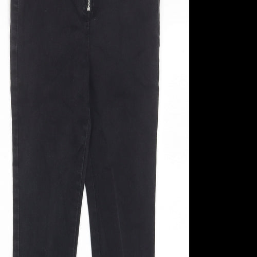 Denim & Co. Girls Grey Cotton Skinny Jeans Size 12-13 Years L26 in Regular Zip - Pockets, Adjustable Waist