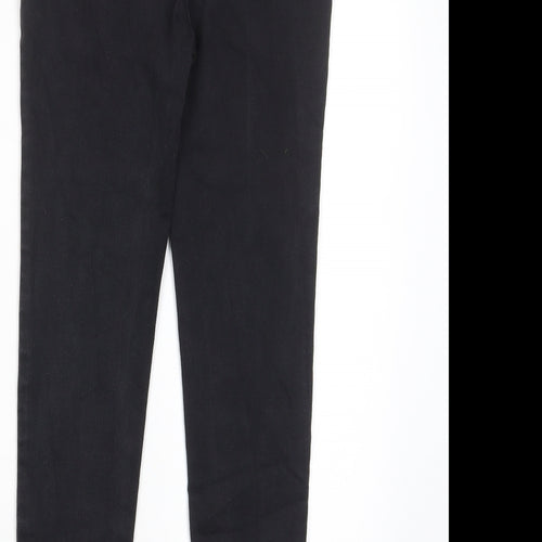 Denim & Co. Girls Grey Cotton Skinny Jeans Size 12-13 Years L26 in Regular Zip - Pockets, Adjustable Waist