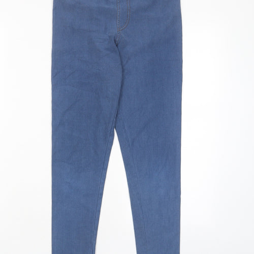 Indigo Womens Blue Cotton Jegging Jeans Size 10 L27 in Regular - Elasticated Waist