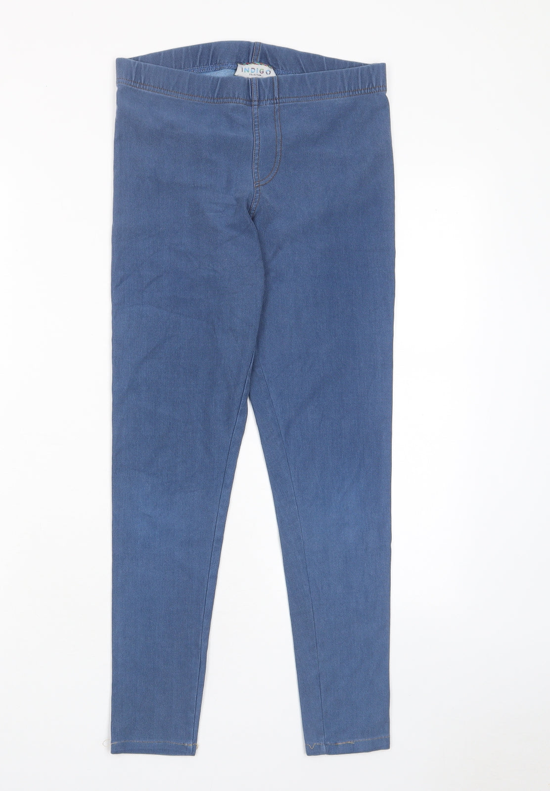 Indigo Womens Blue Cotton Jegging Jeans Size 10 L27 in Regular - Elasticated Waist