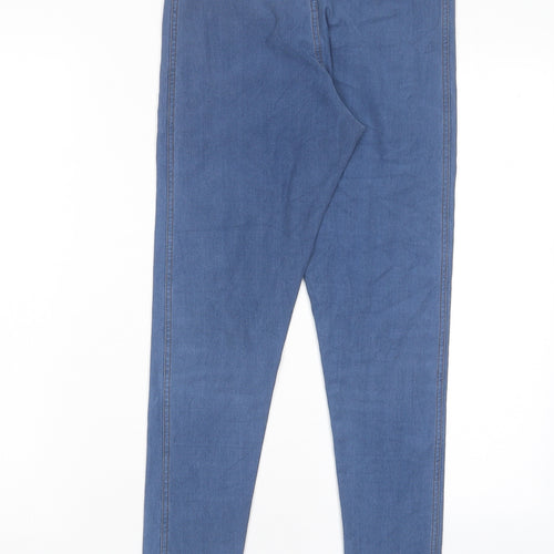 Indigo Womens Blue Cotton Jegging Jeans Size 10 L27 in Regular - Elasticated Waist