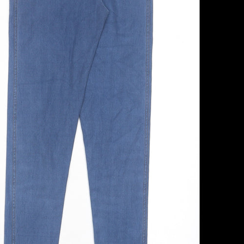 Indigo Womens Blue Cotton Jegging Jeans Size 10 L27 in Regular - Elasticated Waist