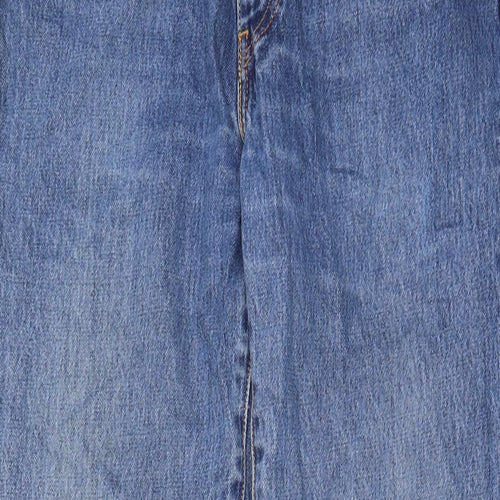 Levi's Mens Blue Cotton Straight Jeans Size 34 in L34 in Regular Zip - Pockets, Logo
