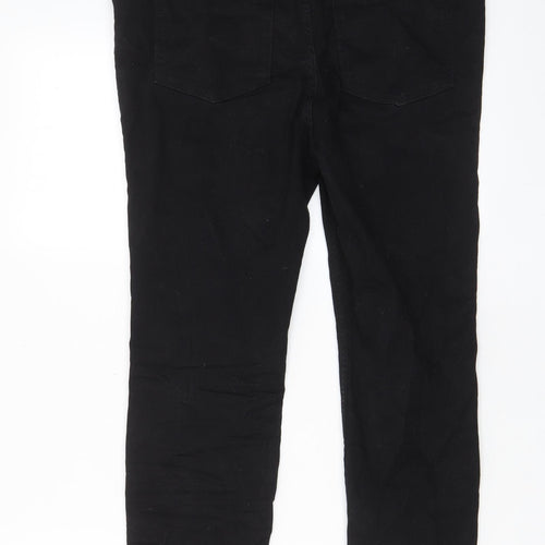 H&M Womens Black Cotton Skinny Jeans Size XL L26 in Regular Zip - Pockets
