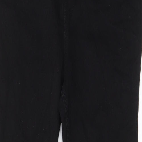 H&M Womens Black Cotton Skinny Jeans Size XL L26 in Regular Zip - Pockets