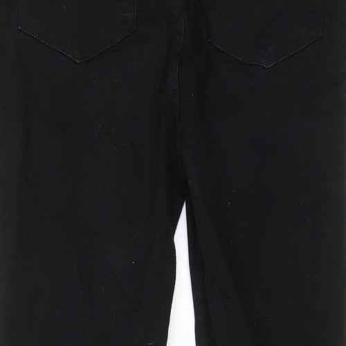 H&M Womens Black Cotton Skinny Jeans Size XL L26 in Regular Zip - Pockets