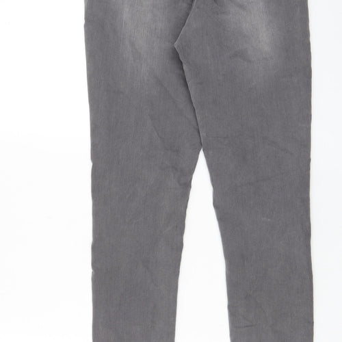 Nutmeg Womens Grey Cotton Skinny Jeans Size 12 L31 in Regular Zip - Pockets