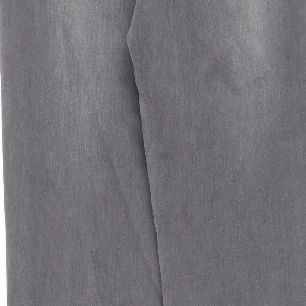 Nutmeg Womens Grey Cotton Skinny Jeans Size 12 L31 in Regular Zip - Pockets