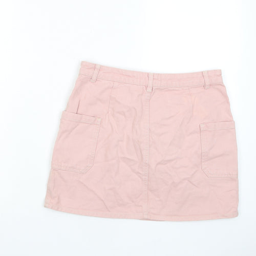 BDG Womens Pink Cotton A-Line Skirt Size M Zip - Pockets