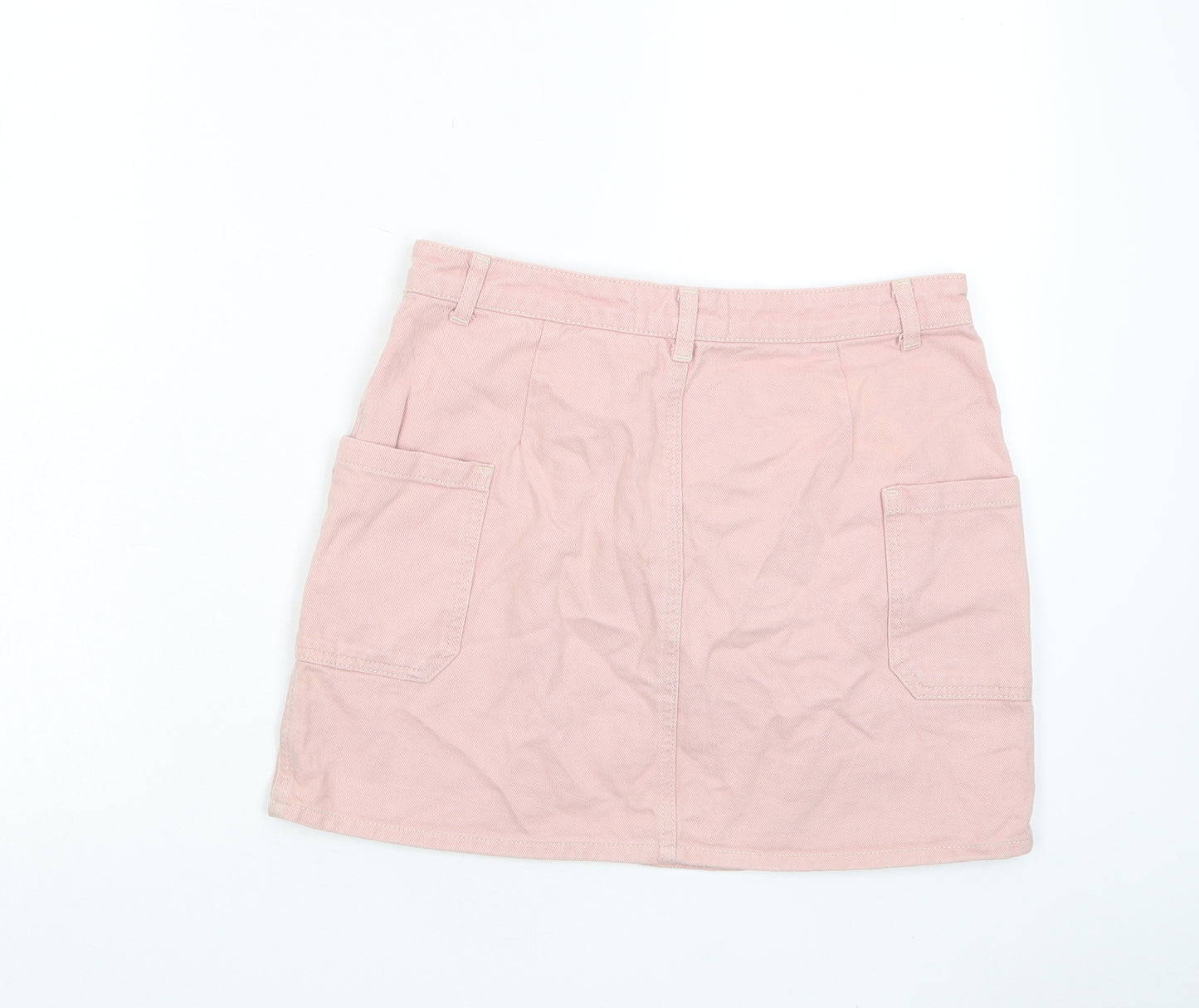 BDG Womens Pink Cotton A-Line Skirt Size M Zip - Pockets