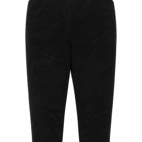 Topshop Womens Black Cotton Trousers Size 20 L26 in Regular Zip - Pockets