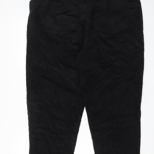 Topshop Womens Black Cotton Trousers Size 20 L26 in Regular Zip - Pockets