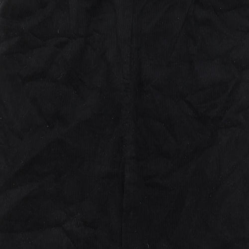 Topshop Womens Black Cotton Trousers Size 20 L26 in Regular Zip - Pockets