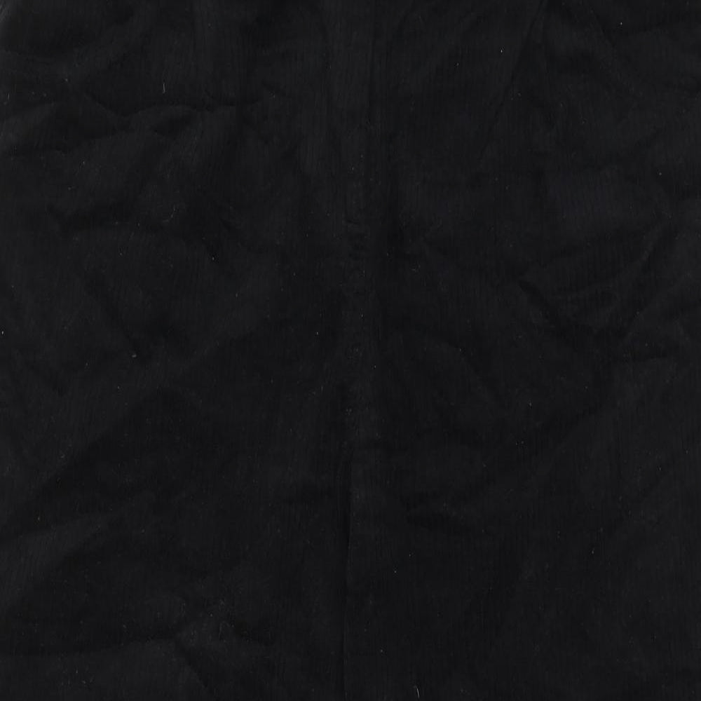 Topshop Womens Black Cotton Trousers Size 20 L26 in Regular Zip - Pockets