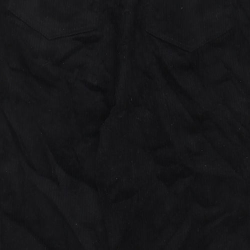 Topshop Womens Black Cotton Trousers Size 20 L26 in Regular Zip - Pockets