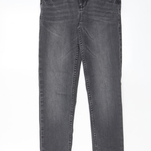 NEXT Boys Grey Cotton Straight Jeans Size 11 Years L27 in Regular Zip - Pockets