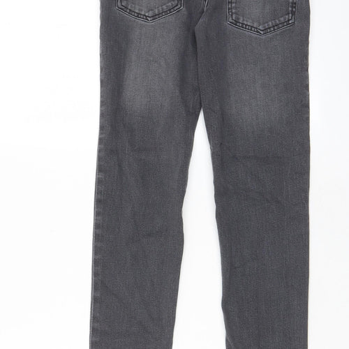 NEXT Boys Grey Cotton Straight Jeans Size 11 Years L27 in Regular Zip - Pockets