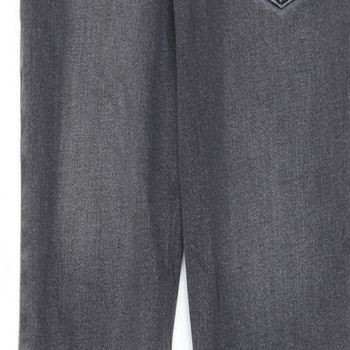 NEXT Boys Grey Cotton Straight Jeans Size 11 Years L27 in Regular Zip - Pockets